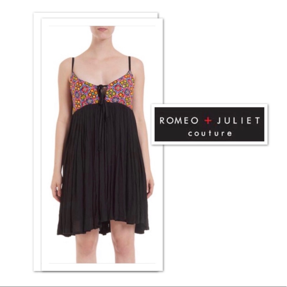 Romeo + Juliet Couture Embroidered Black Dress